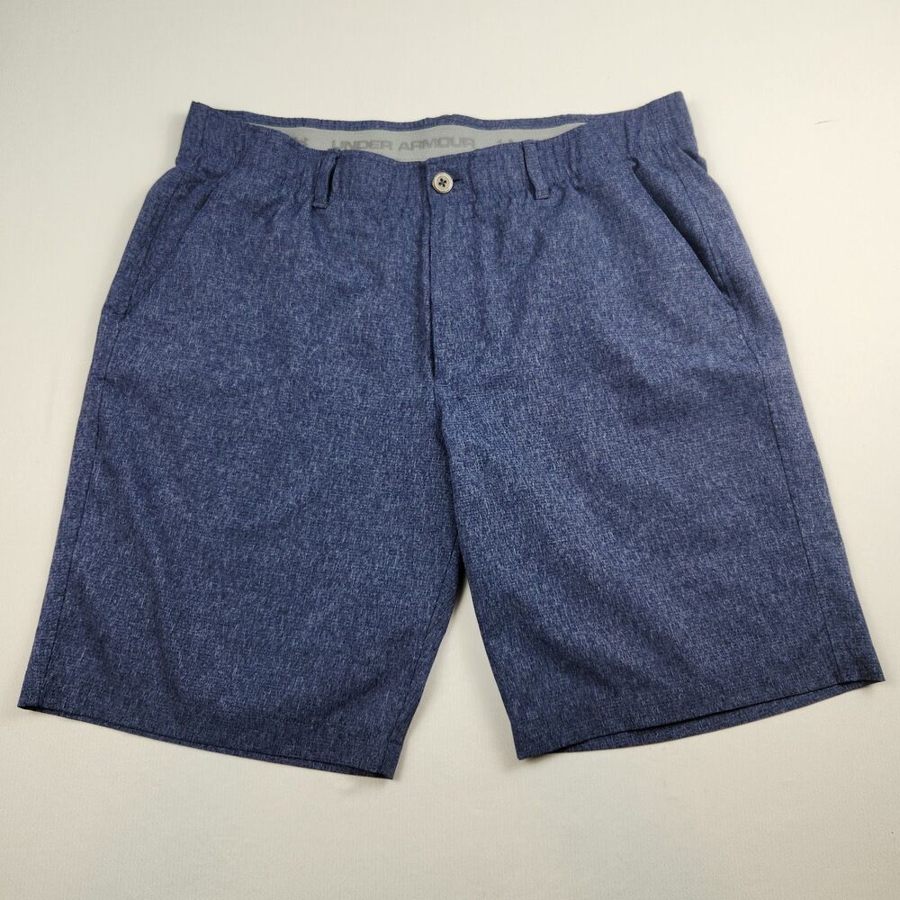 Under Armour Golf Shorts Mens 38 Blue HeatGear Performance Athletic Casual Loose